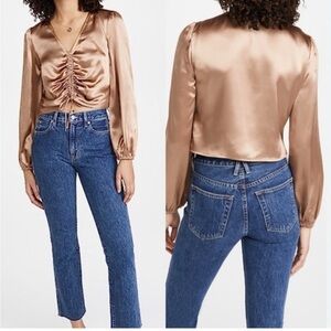 Reformation Satin Rose Gold Top